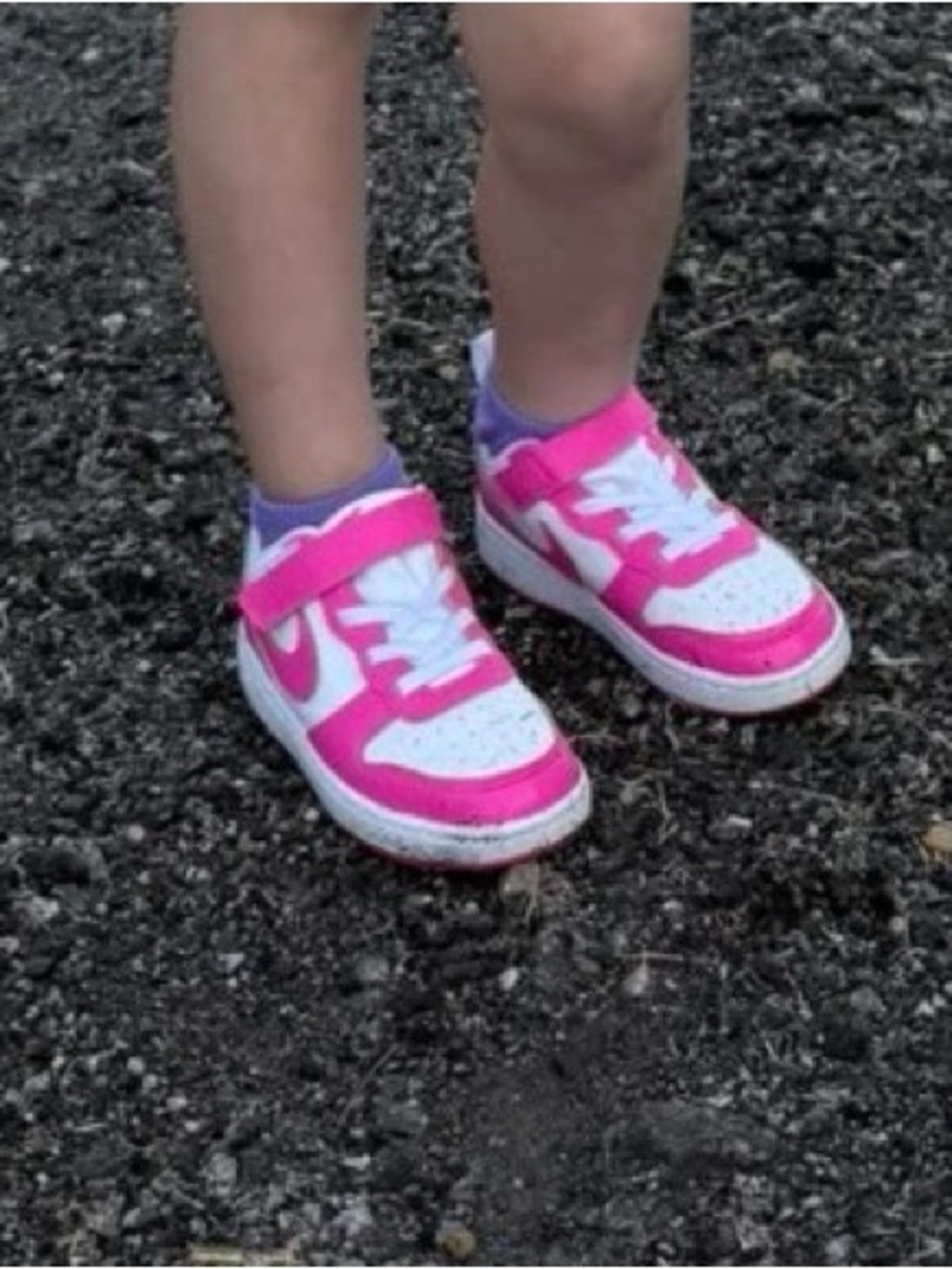 Nike Kids White and Hot Pink High-Top Sneakers
